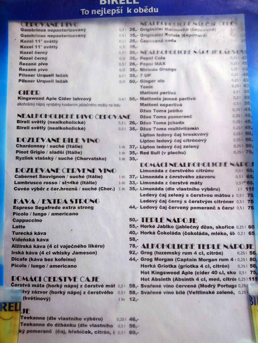 Menu Restaurace Jeneralka-10